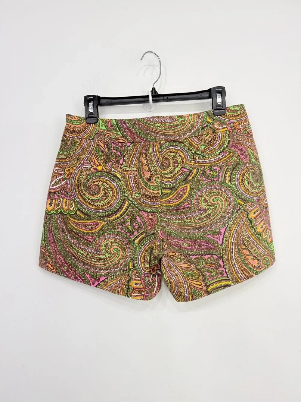 J. Crew Factory Orange Green Paisley Print Preppy Shorts